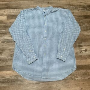 Vintage Ralph Lauren Polo Post boy Men’s Shirt L Collarless Linen Blend